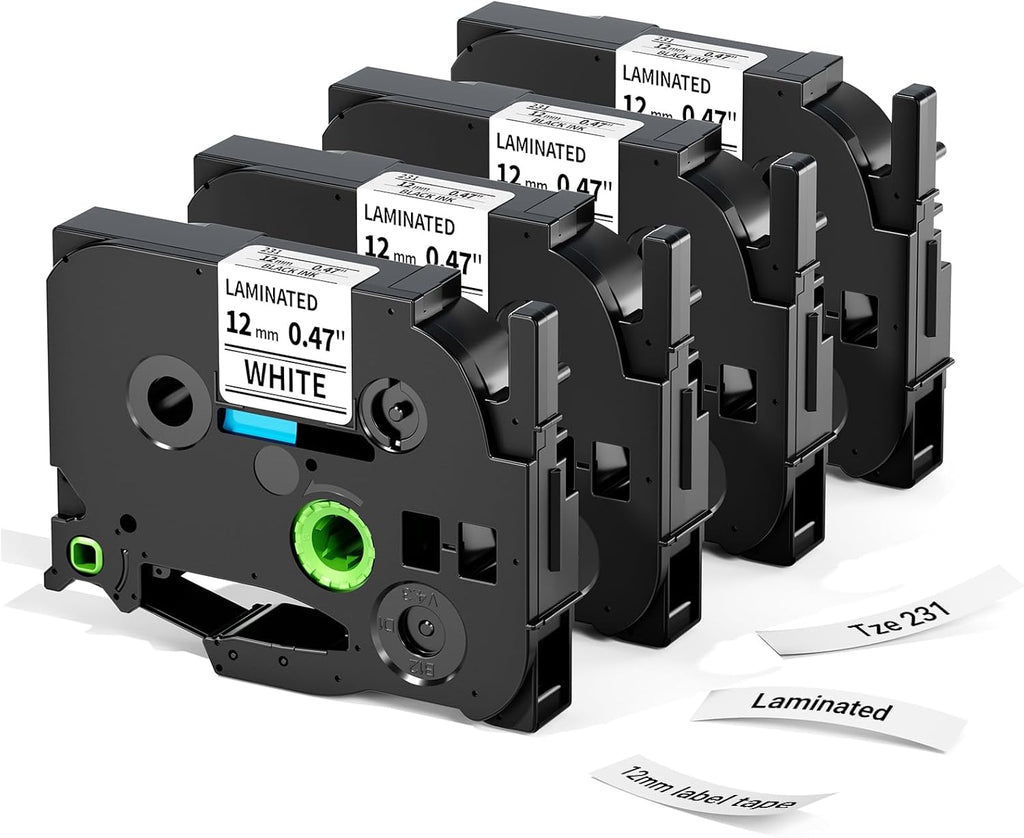 Brother® P-Touch® TZe Tape - Black on White, 1⁄2"